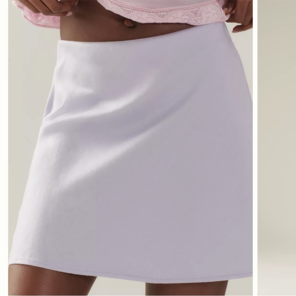 Anthropologie Linen Lavender Mini Skirt - Picture 2 of 8